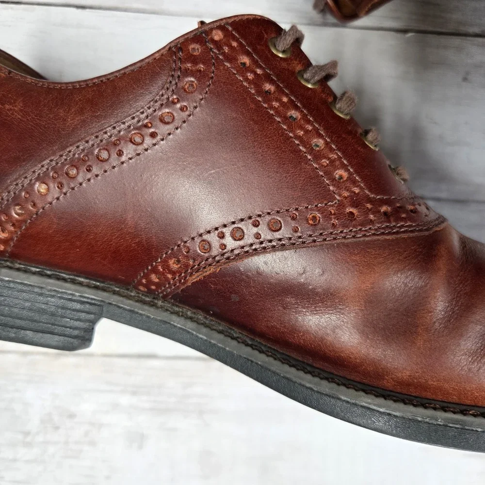 Johnston & Murphy Oxford Mens 10M Brown XC4 Waterproof Saddle Brogue‎ Leather